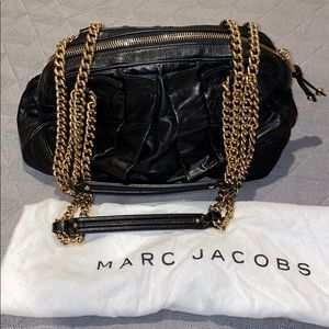 Marc Jacobs Shoulder Bag Black leather with gold